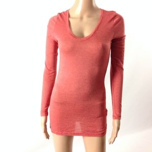 Basic House Women's V-Neck Red Top Size L